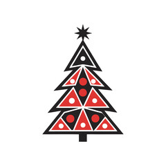 Obraz premium Simple and stylized triangular Christmas tree design ideal for modern festive creative projects and minimalist holiday art