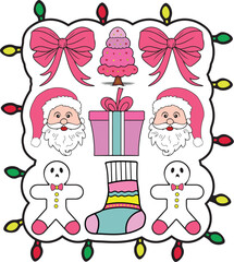 Obraz premium RETRO CHRISTMAS SUBLIMATION BUNDLE ,CHRISTMAS ,CHRISTMAS PNG