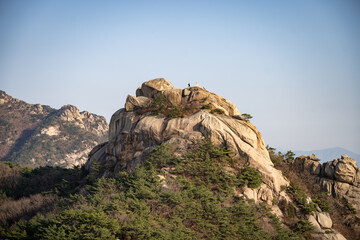 huge rock under the sunset