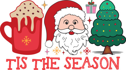 Obraz premium RETRO CHRISTMAS SUBLIMATION BUNDLE ,CHRISTMAS ,CHRISTMAS PNG