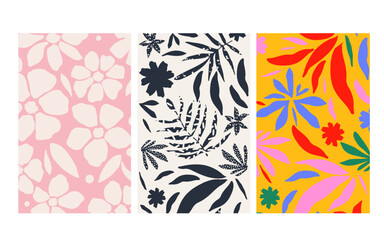 Nature inspired shapes-doodle collection. Cute botanical shapes, random childish doodle cutouts of tropical leaves, flowers and branches, decorative abstract art vector illustration	
