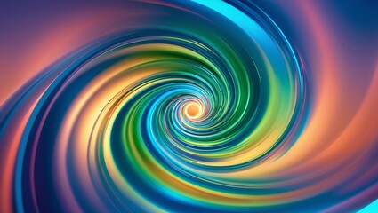 Obraz premium The image features a mesmerizing spiral with radiant colors swirling dynamically, suggesting movement and creativity through a harmonious, vibrant spectrum.