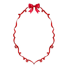 red ribbon bows frame