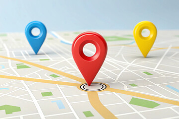 Realistic Location map pin gps pointer markers vector illustration for destination. 3D Style.