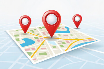 Realistic Location map pin gps pointer markers vector illustration for destination. 3D Style.