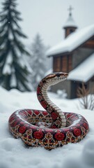 A snake in the snow