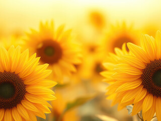 Obraz premium Sunflower pattern background with watercolor effect, design, watercolor
