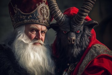 Saint Nicholas and Krampus Together