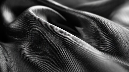 Naklejka premium Abstract Black Fabric Texture: A Study in Light and Shadow