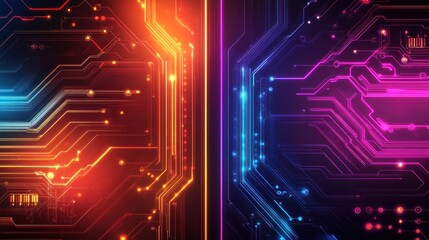 Obraz premium Abstract Circuitry Design with Vibrant Colors