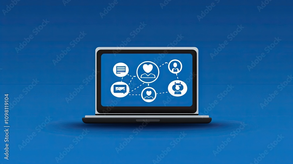 Poster laptop showing a responsive ai chatbot assisting with contact and crm queries