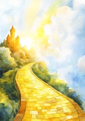 The Wizard of Oz. Magical pathway to a distant castle