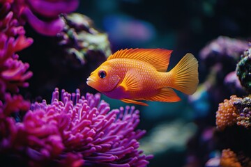 Obraz premium Vibrant Orange Fish in a Coral Reef