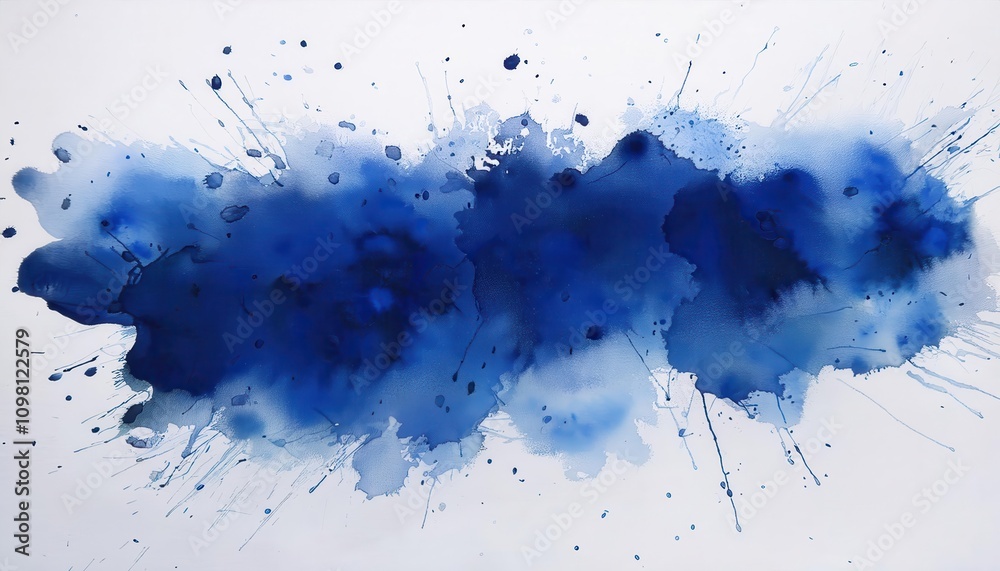 Poster Explosive Aesthetics. Vibrant Blue Abstract Ink Splash Representing Creativity, Freedom, and Dynamic Expression in Modern Art with Applications in Digital Design and Home Decor Concepts