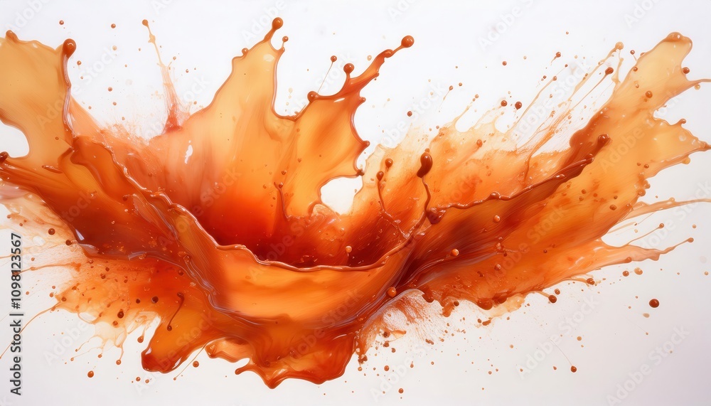 Poster dynamic explosion of vivid orange splash capturing the essence of energy, creativity, and abstract f