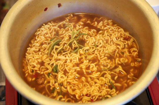 Korean food. instant noodles ramyeon