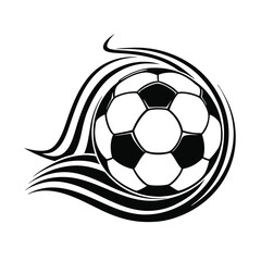 Obraz premium a black and white illustration of a soccer ball