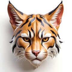 Fototapeta premium wildcat head illustration isolated on white isolated on white background