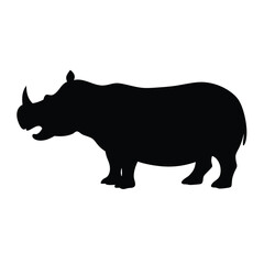 Obraz premium a black silhouette of a rhinoceros