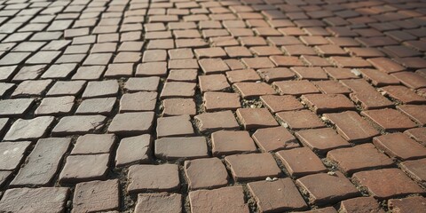 A Perspective of Interlocking Brick Pavement, Showing the Subtle Variations in Color and Texture of the Individual Bricks