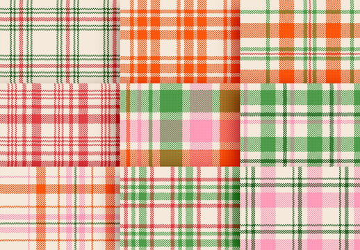 Seamless Plaid Pattern Set
