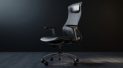 Obraz premium A sleek ergonomic office chair with a mesh backrestf
