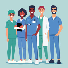 Diverse Medical Team in Hospital