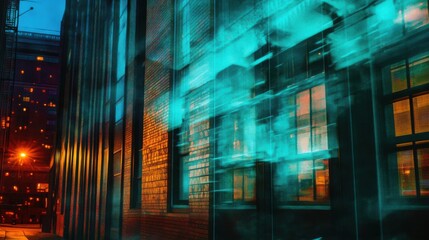 Naklejka premium Nighttime city street abstract art