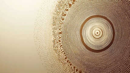 Captivating Tribal Pattern Inspired by Aboriginal Art with Dotted Lines and Circular Motifs in Warm Earth Tones
