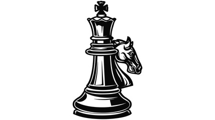 Fototapeta premium Chess Icons Game Portraits and Intellect in Action Figurines for intellectual game, colorful chess icons Art & Illustration