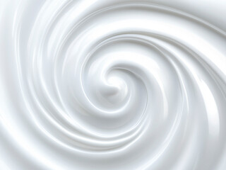 Obraz premium A smooth, white swirl pattern with a glossy texture creating a luxurious and creamy appearance. 