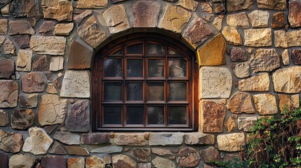 Obraz premium A rustic brick structure with detailed masonry and vintage charm.