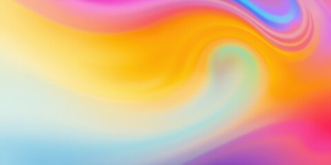 Abstract Swirling Gradient Background of Yellow, Pink, Blue and White Colors