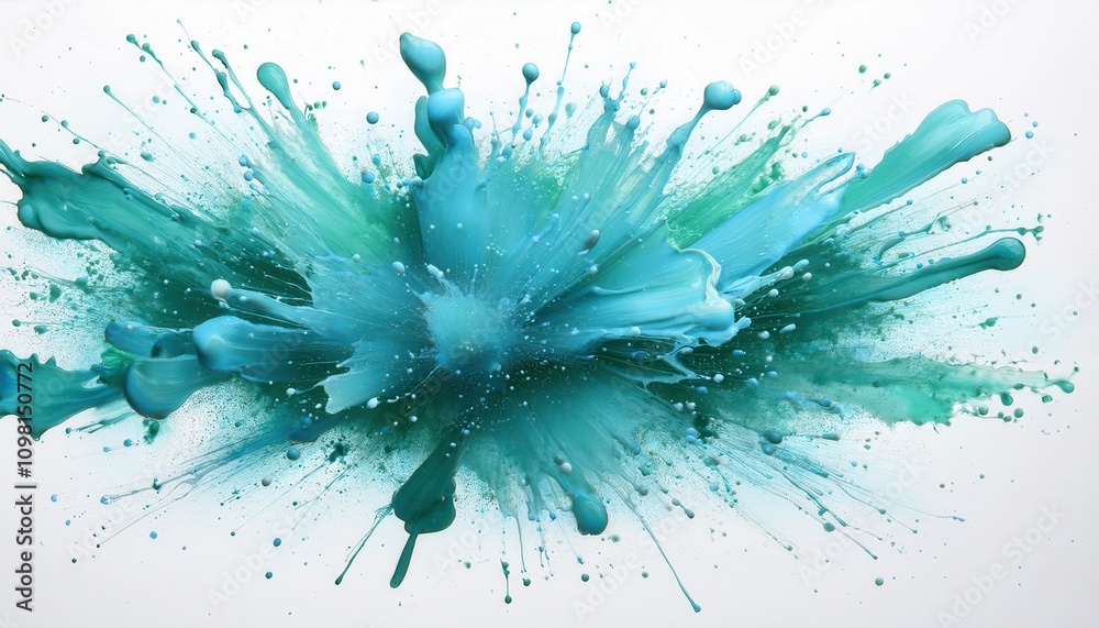 Aufkleber dynamic oceanic energy explosion. mesmerizing abstract of turquoise splashes evoking fluid motion an
