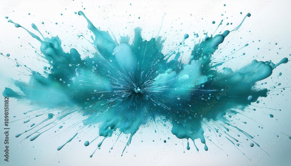 Aufkleber dynamic oceanic energy explosion. mesmerizing abstract of turquoise splashes evoking fluid motion an