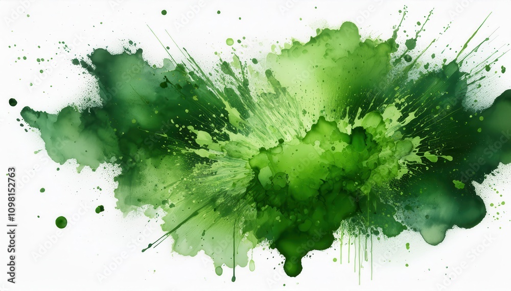 Aufkleber vivid green splash explosion. dynamic burst of energy and creativity, perfect for abstract art conce