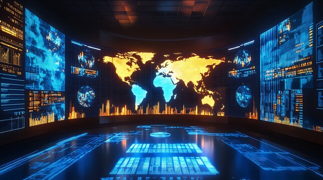 Global Network Data Visualization Control Center - Powered by Adobe