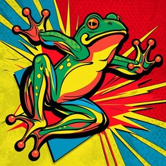 frog on pop art style