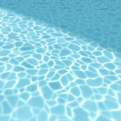 Pool water with rippled blue surface and surrounding tiles, reflective finish, aquatic environment, tile surround, pool interior, calm atmosphere