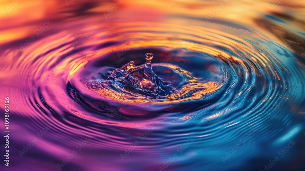 Poster A mesmerizing swirl of colored milk mixing in water, creating dynamic patterns and vibrant hues in an abstract design.