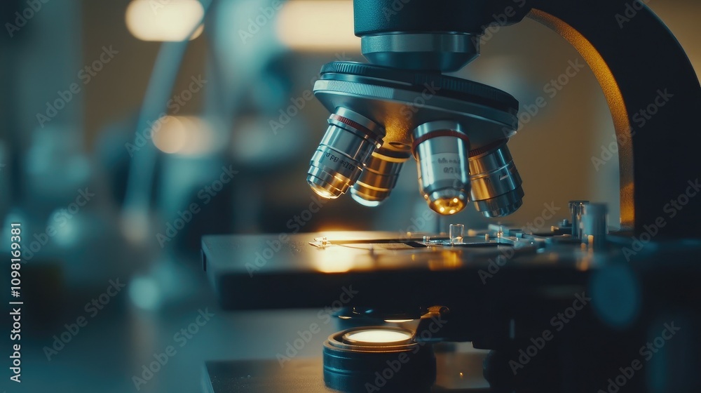 Aufkleber a researcher using a microscope to examine samples in a laboratory, symbolizing precision and scient
