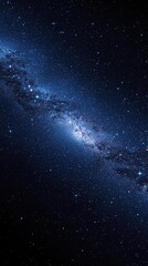 Fototapeta premium Vast galaxy cluster in a dark blue starry night sky, universe, stargazing