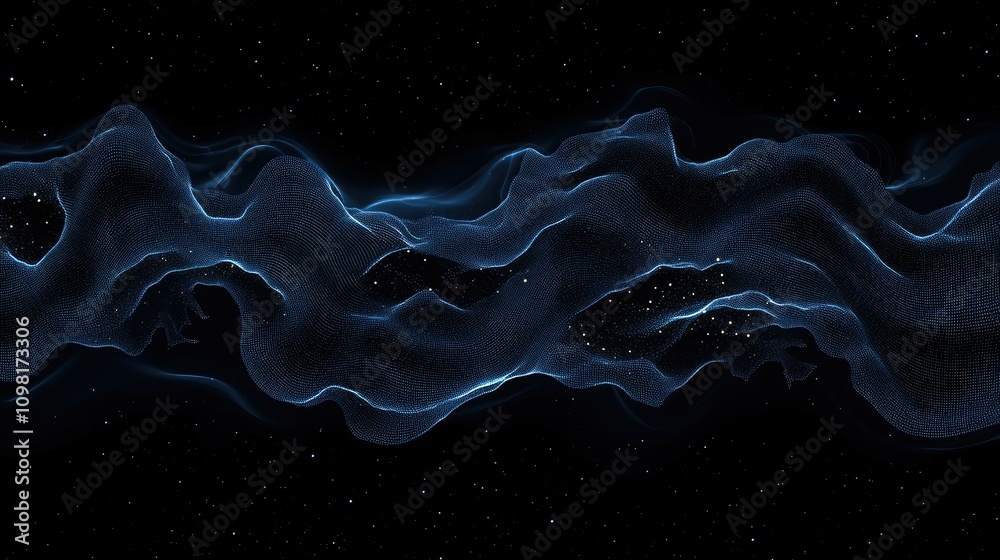 Poster Dark blue data patterns emerging over Europe, representing global data flow analysis and digital transformation across the continent.