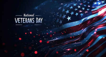 Fototapeta premium National Veterans Day celebration image with American flag design