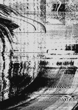 Halftone abstract glitch texture with a transparent background