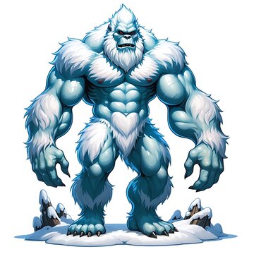 the yeti bigfoot iceman logo
isolated on white background