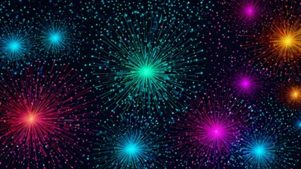 Obraz premium Vibrant abstract background with swirling colorful particles creating an energetic visual display