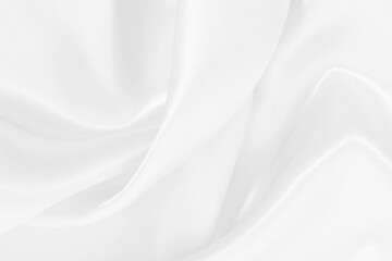 Obraz premium White fabric texture background, detail of silk or linen pattern.