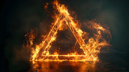 Fiery Triangle Abstract 3D Background