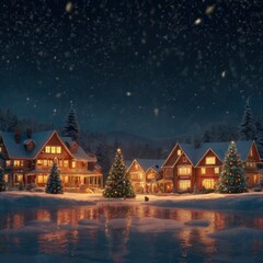 Fototapeta premium Christmas house in the forest